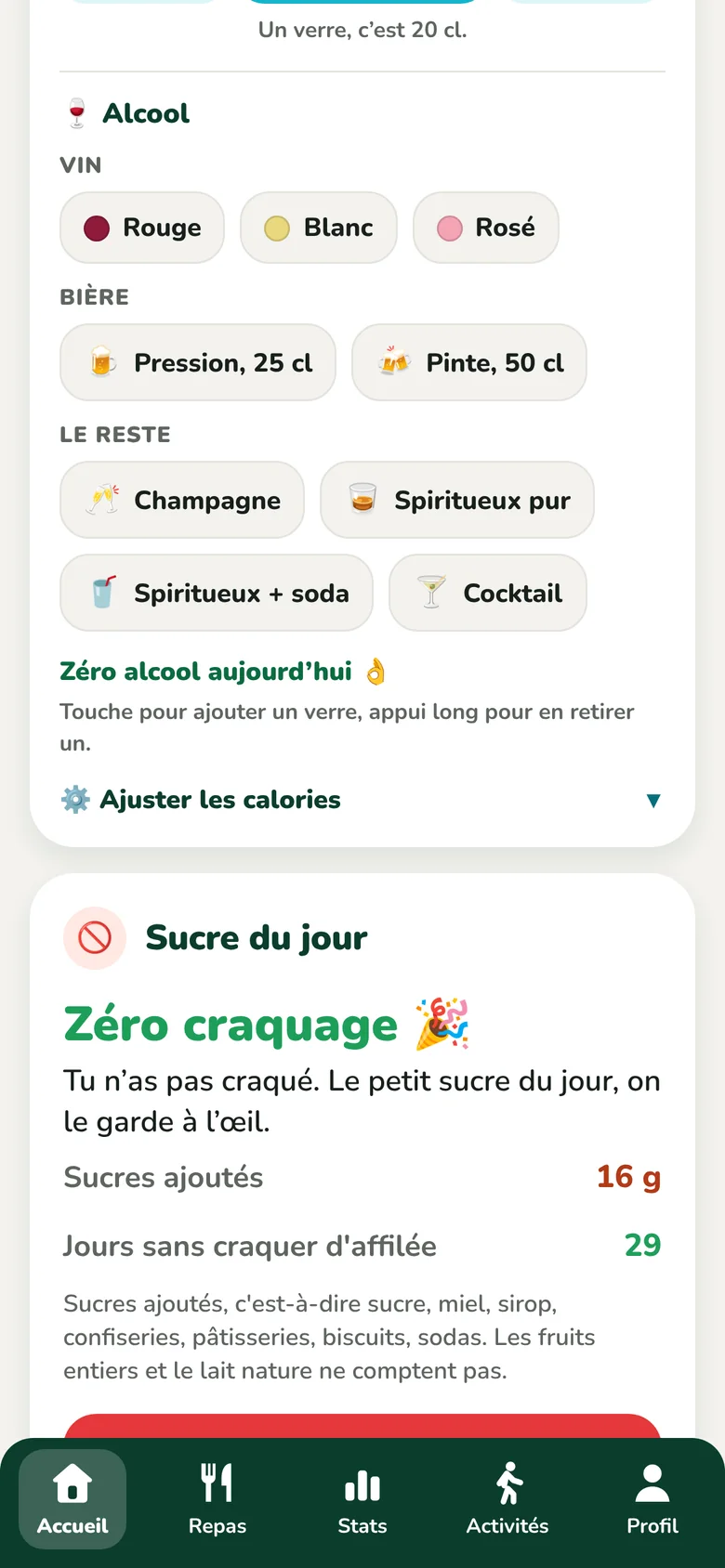 Mes boissons du jour, l'eau et l'alcool