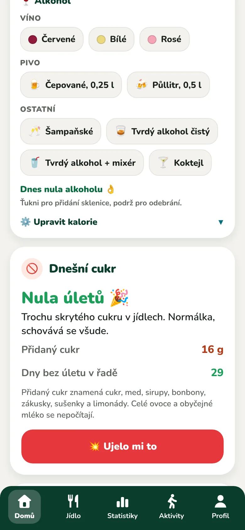 Moje pití dne, voda a alkohol