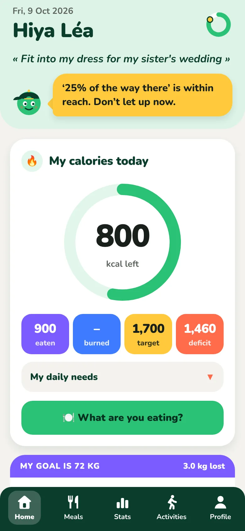Home, your day at a glance