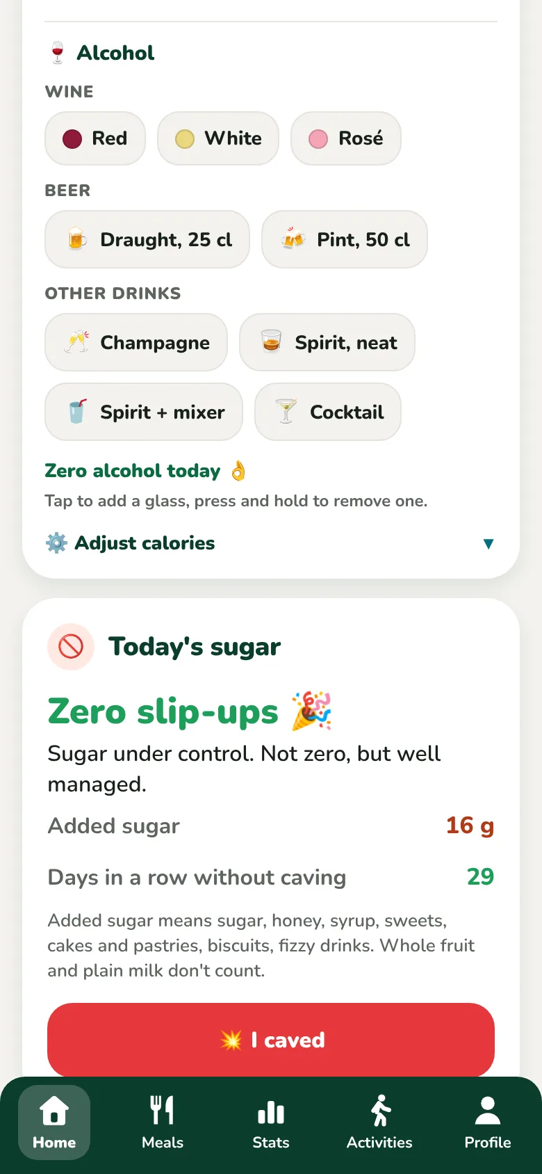 My drinks today, water and alcohol