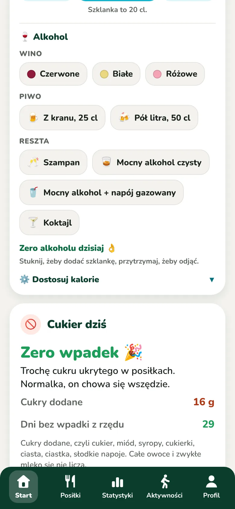 Moje napoje dnia, woda i alkohol