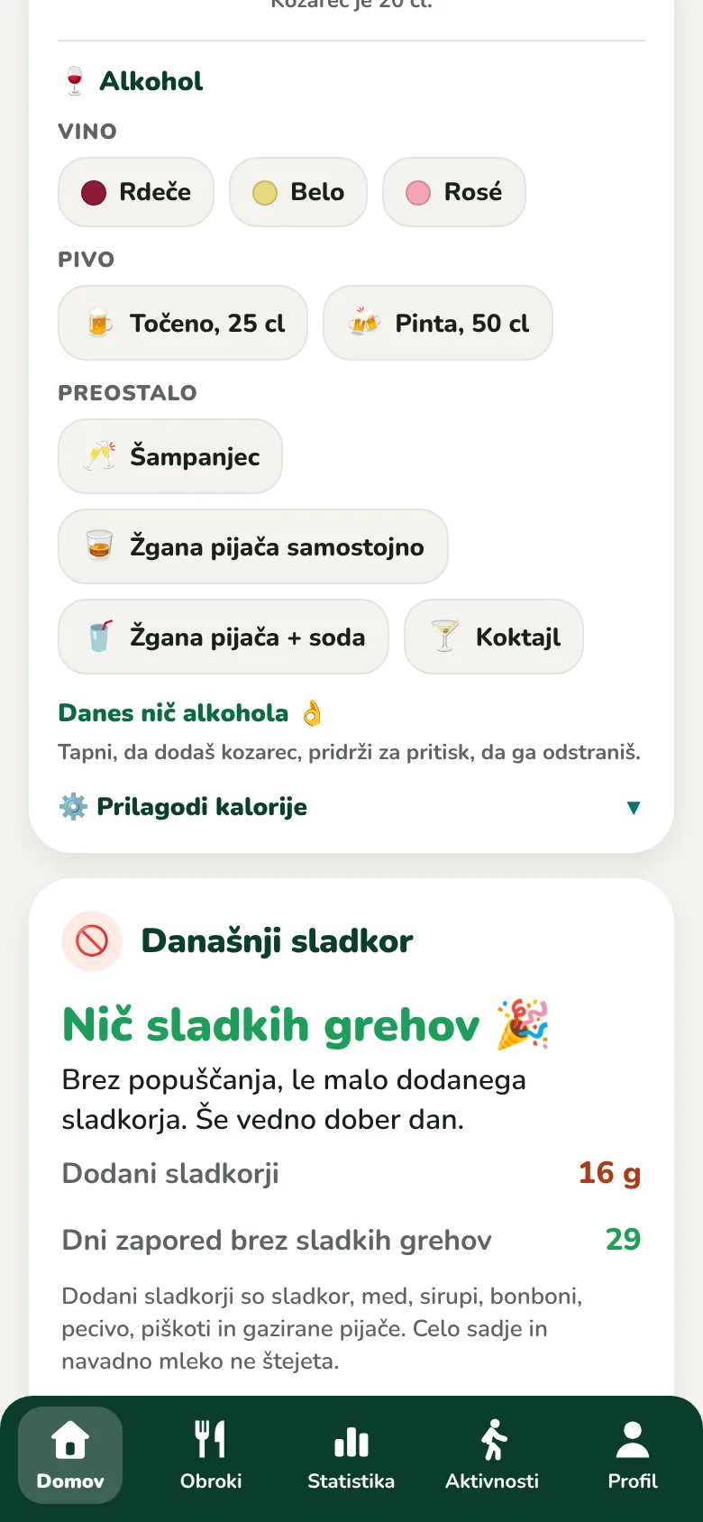Moje pijače dneva, voda in alkohol