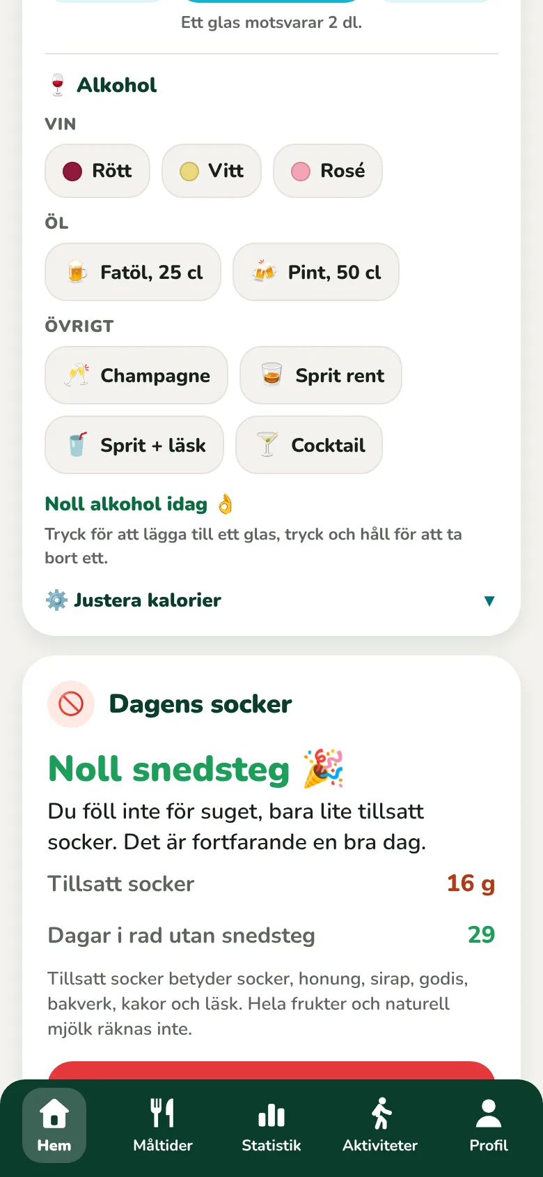 Mina drycker idag, vatten och alkohol
